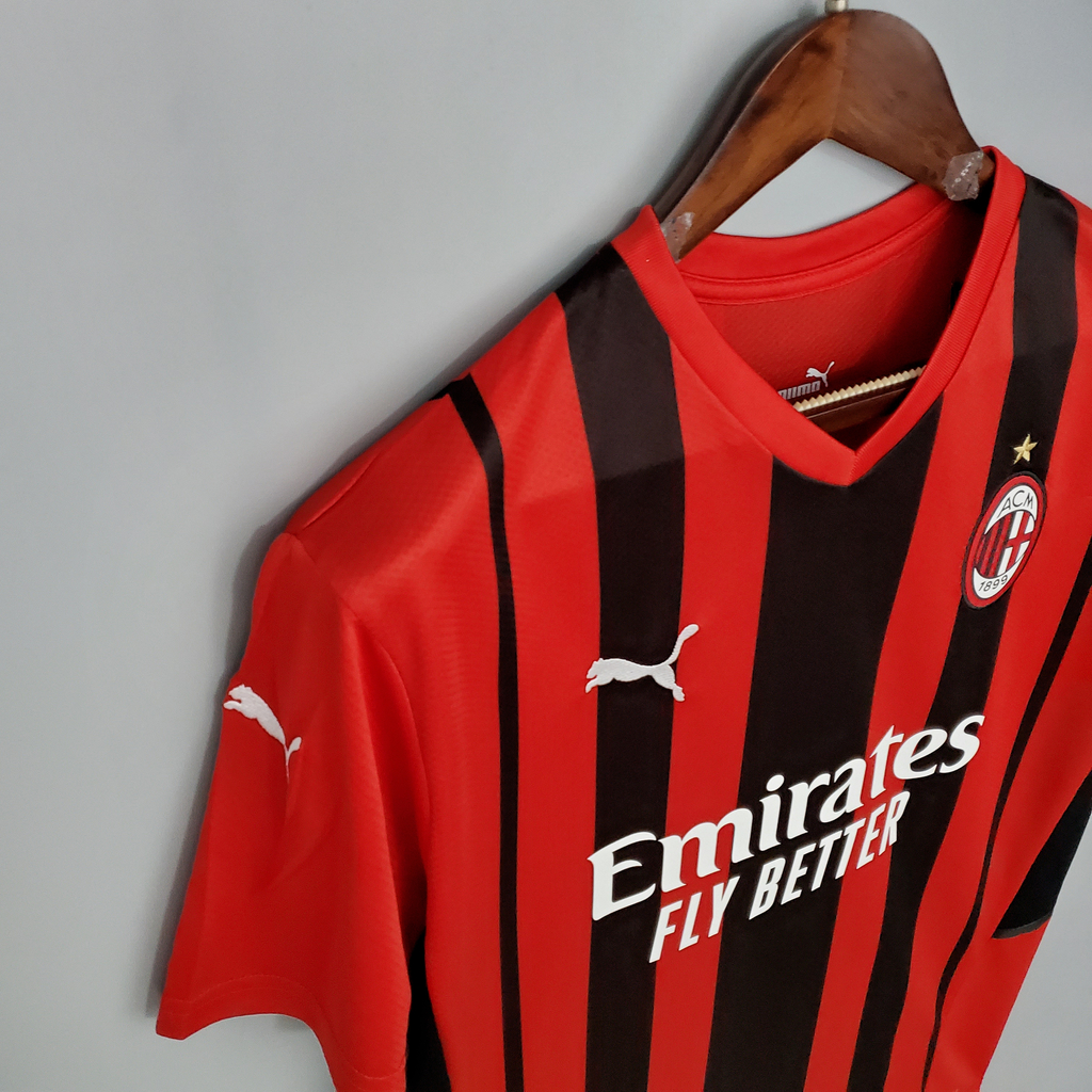 CAMISA AC MILAN HOME 22/23 TORCEDOR-PUMA-MASCULINA-PRETA/VERMELHO