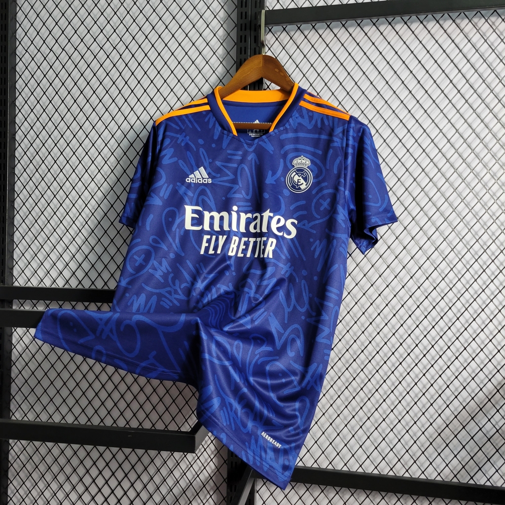 Camisa Real Madrid Away 21/22 Torcedor Adidas Masculina - Azul Royal