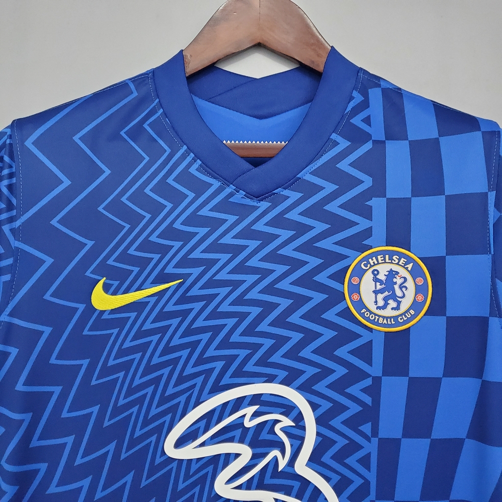 Camisa Chelsea Home 21/22 Nike Azul Patch Mundial Por Apenas R$ 189,90