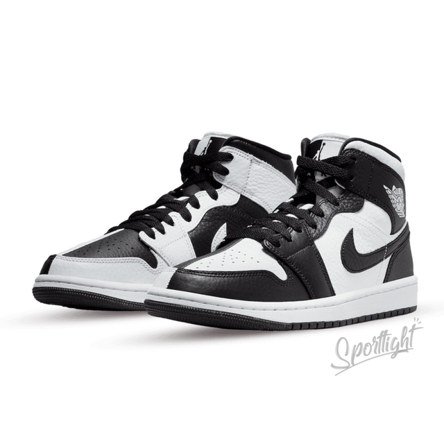 Black and white air jordan store 1 mid