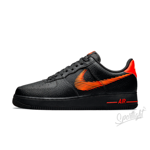 T nis Nike Air Force 1 Low Zig Zag Black Orange