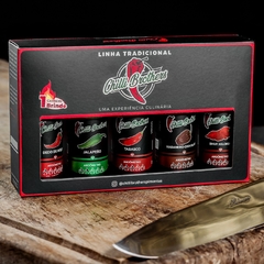 Gift Box Tradicional com 5 unidades de molhos 60ml Chilli Brothers