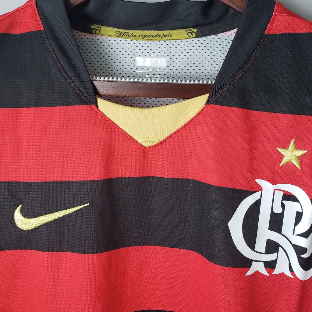 Camisa Retrô Flamengo I 2008/2009 - Masculina - Vermelha e Preta