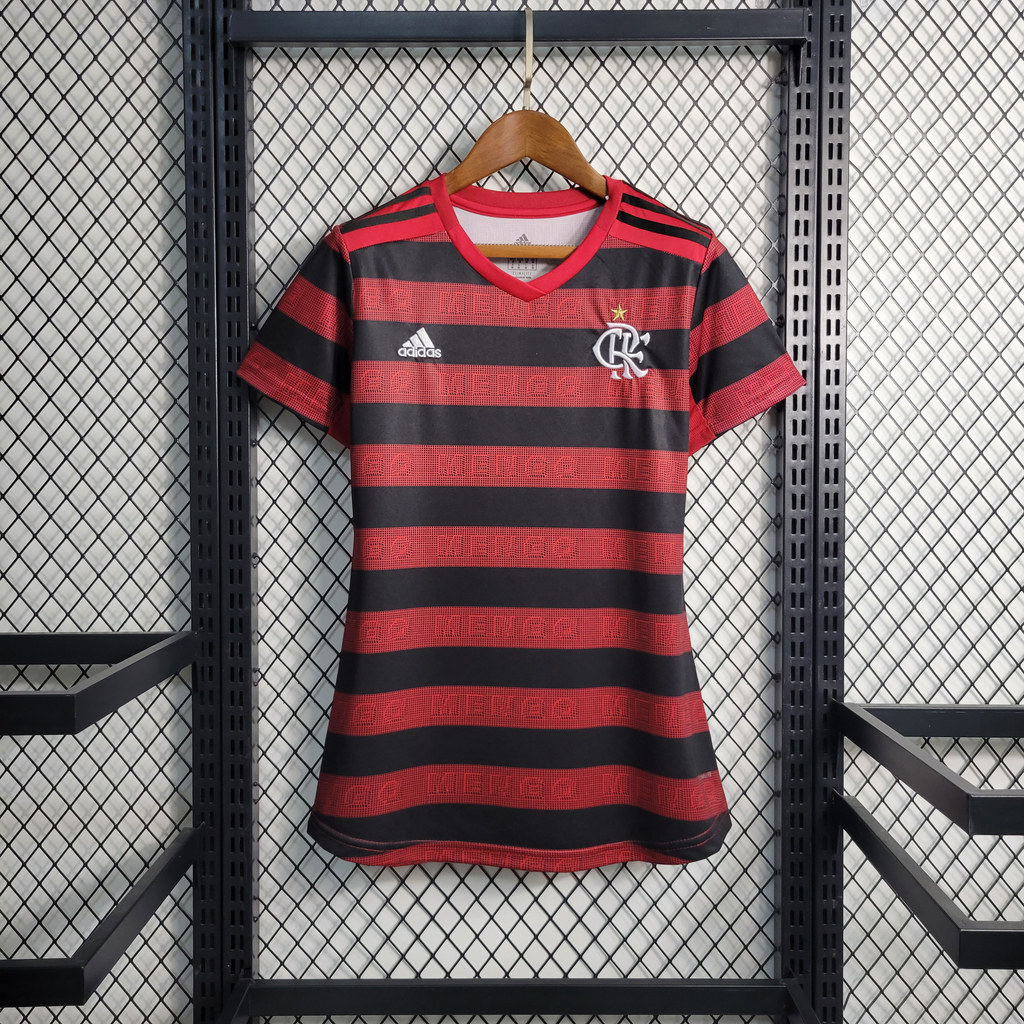 Camisa Retrô Flamengo I Home 19/20 - Feminina - Vermelha e Preta