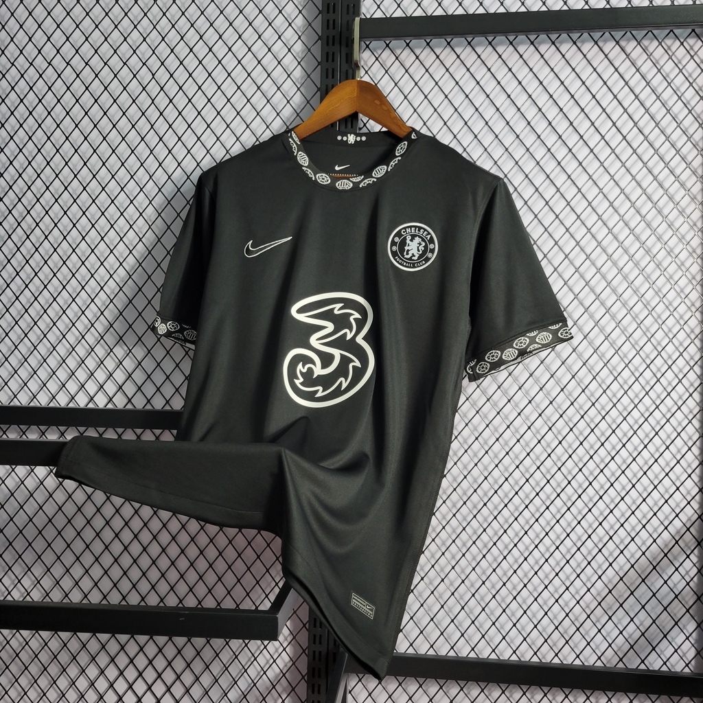 Camisa Concept Chelsea FC Edição Black 2022 2023 Masculina Fan Preta