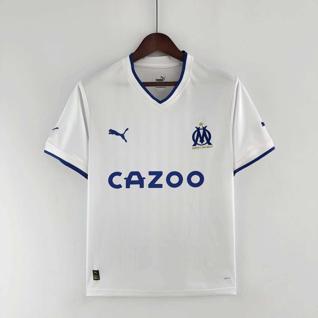 Camisa Olympique Marseille Home I 2022 2023 Masculina Fan Branca