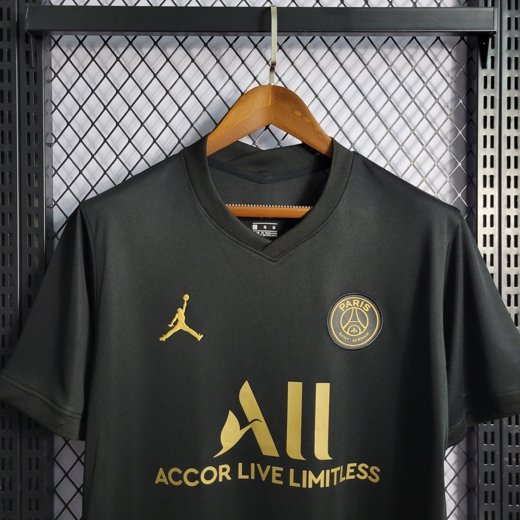 Camisa Concept PSG Paris Saint Germain 22/23 Masculina Preta Dourada