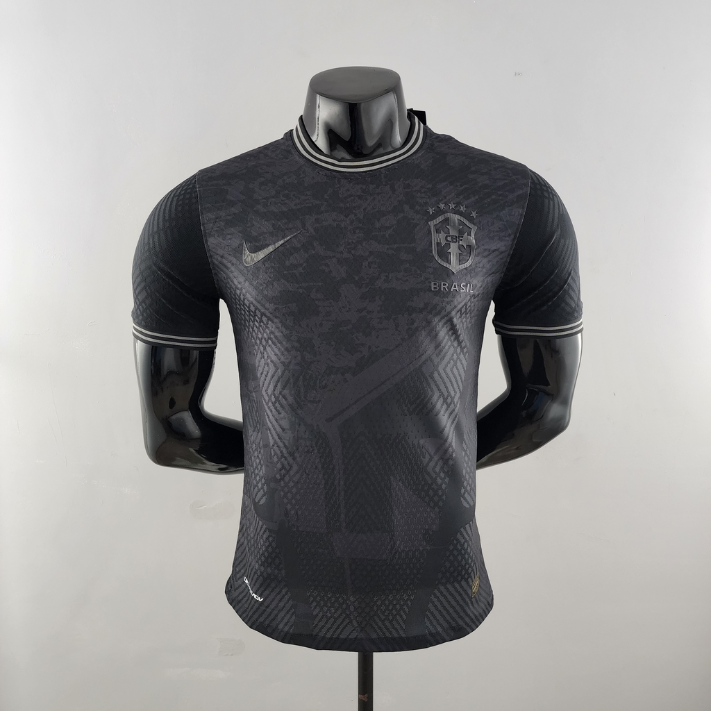 Camisa Concept Seleção do Brasil All Black Modelo Player Preta Brazi