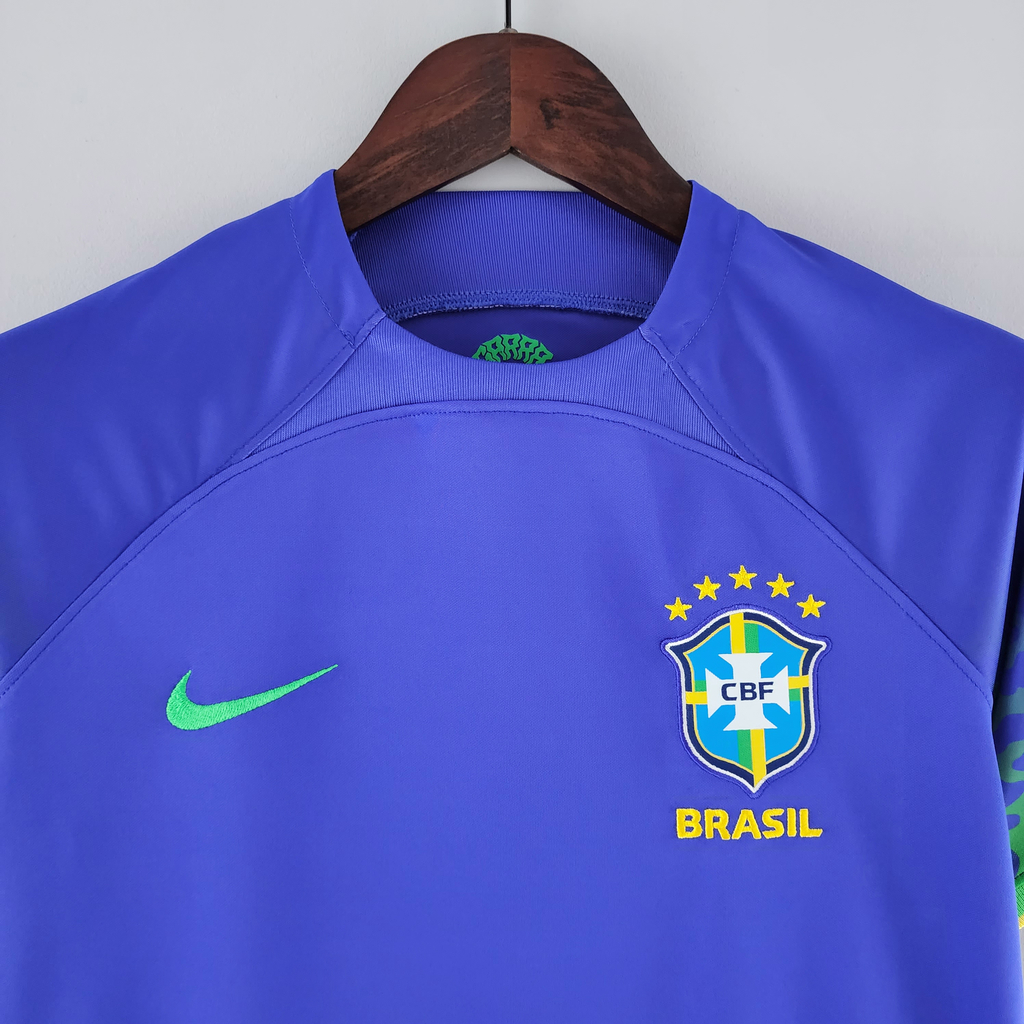 Camisa Seleção Brasileira II Away 2022 2023 Feminina Modelo Fan Azul