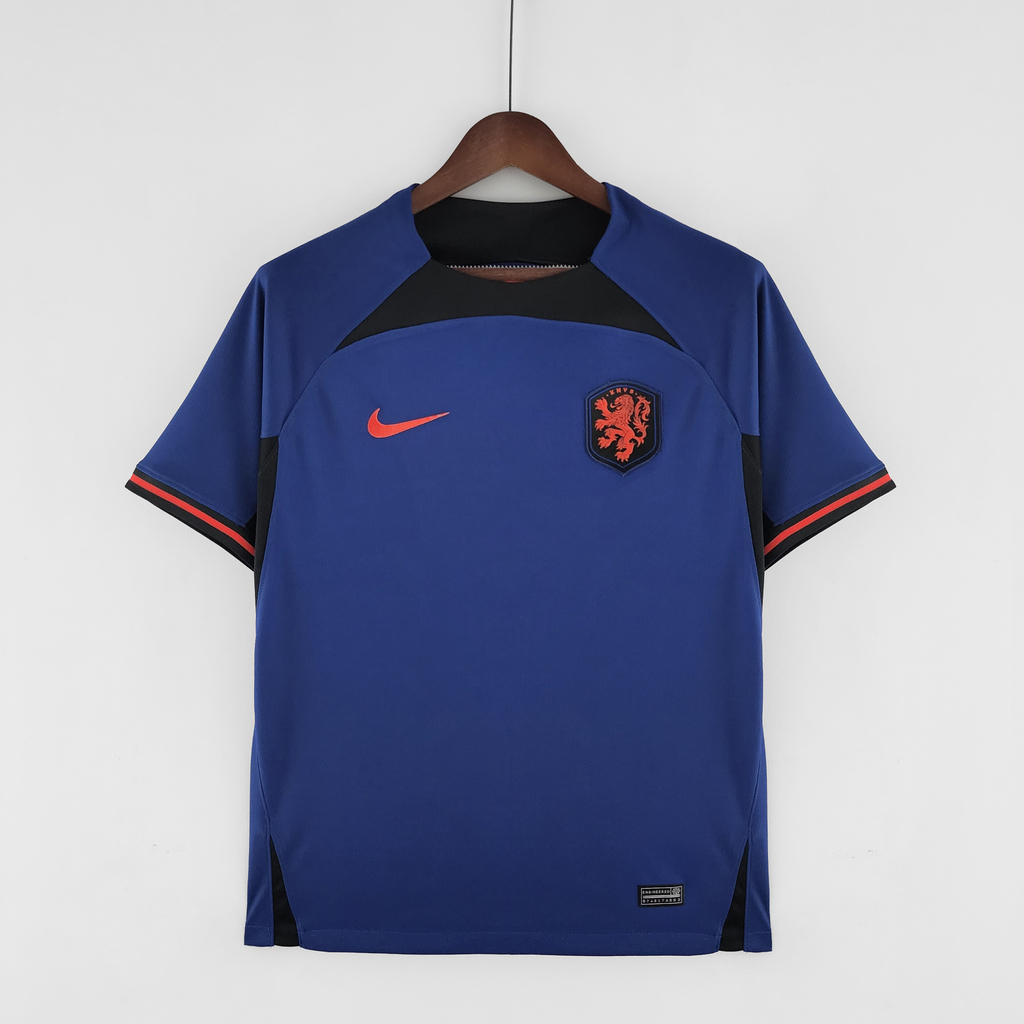 Camisa Seleção da Holanda II Away 2022 Masculina Torcedor Fan Azul