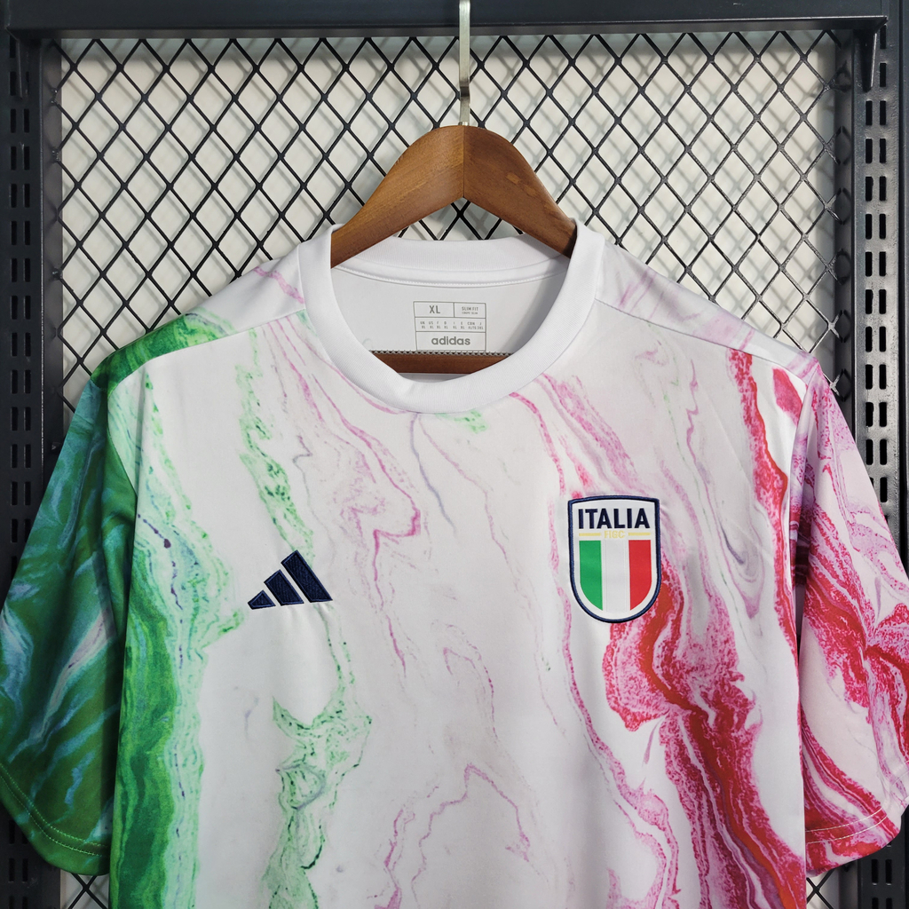 Camisa Pré-Jogo Seleção da Itália 2023 2024 Masculina Player Branc