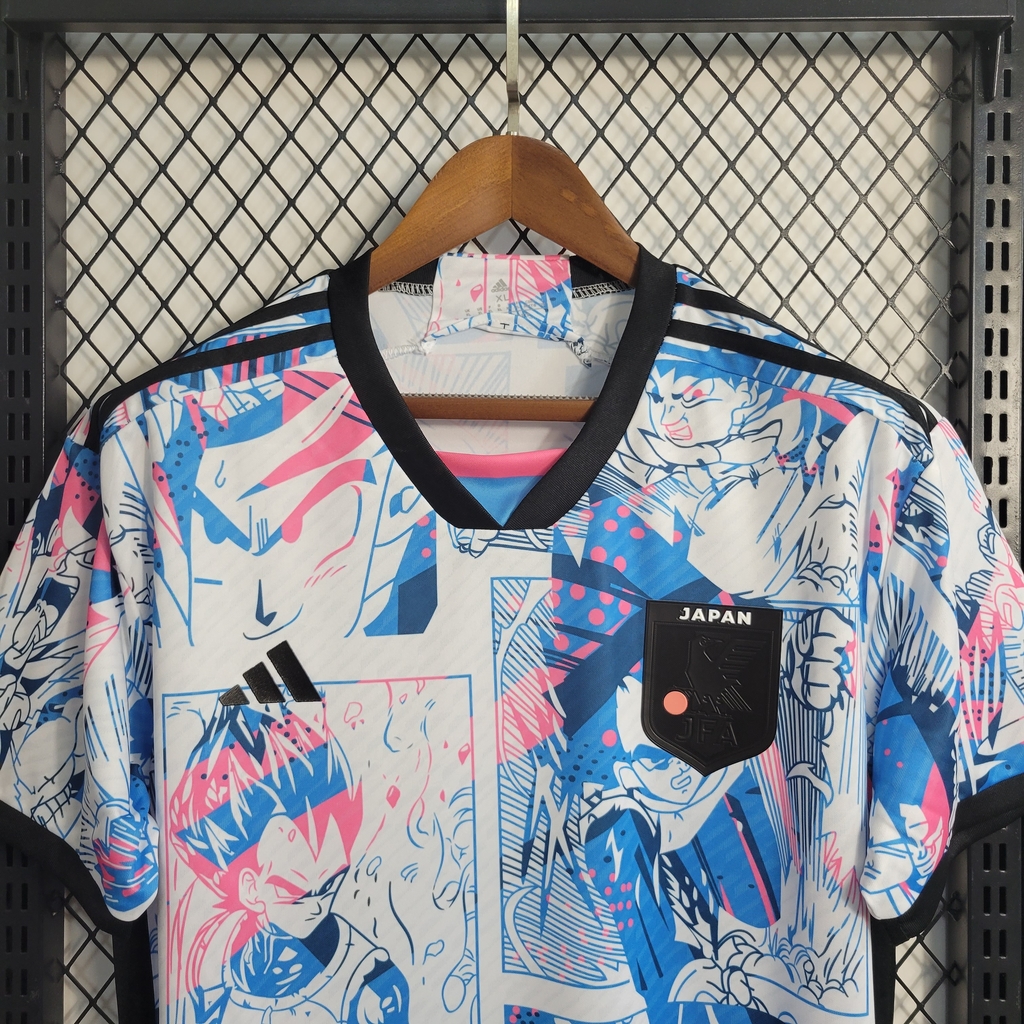 Camisa Seleção Japão Concept Dragon Ball Z Goku Vegeta Branca Fan