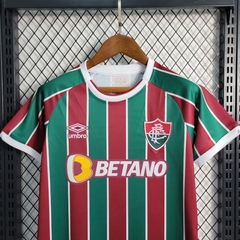 Camisa + Shorts Infantil Fluminense I 2023/2024 Umbro Unissex Torcedor - Tricolor - comprar online