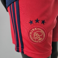 22 23 Ajax III Azul Kit infantil Unissex Crianças Campeonato Holandes Vermelho Antony David Neres Adidas