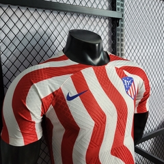 Atlético de Madrid I Home laliga Espanhol 2022 2023 Torcedor Nike Player Jogador Masculina Branca Pinceladas Vermelho