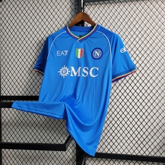 Camisa Napoli Home 2023/2024 Torcedor EA7 Masculina - Azul