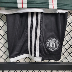 Camisa + Short Infantil Unissex Manchester United II Away 23/24 Torcedor Adidas - loja online