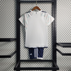 Camisa + Shorts Infantil Unissex Ajax Away II 2023 Adidas - Azul Claro