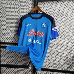 Argentino azul Liga Europeia Napoli Home I 2022 2023 EA7 Amazon Italiana Titular Azul Celeste Lete MSC 12Multimarcas