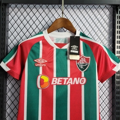 Camisa + Shorts Infantil Fluminense I 2022/2023 Umbro Unissex Torcedor - Tricolor - comprar online