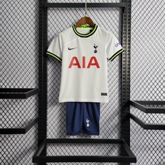 Camisa + Short Infantil Unissex Tottenham Home I 2022 Nike - Branco e Azul