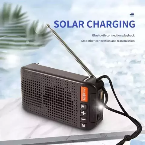 Parlante Bluetooth Panel Solar Fm Sd Recargable Tg-184