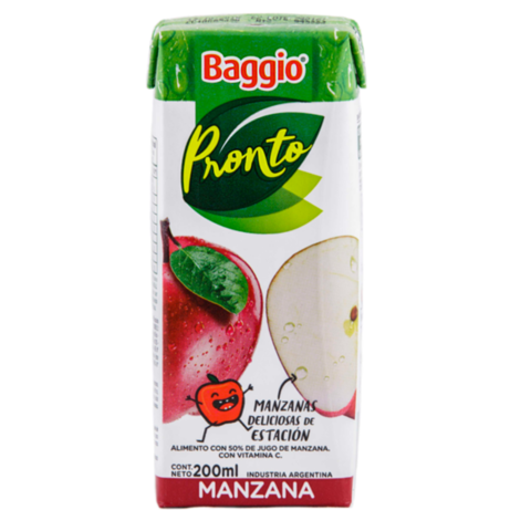 Jugo Baggio 200ml x 18 Unidades Manzana