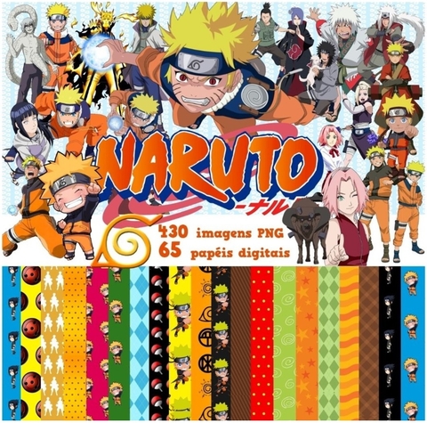 Kit Digital Naruto com 135 Imagens Em PNG