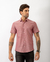 Camisa Manga Curta Slim Linho TRT Rosa