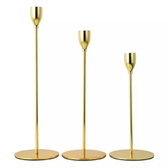 Candelabro dorado + Vela blanca de regalo - tienda online