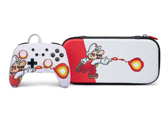 KIT POWERA ENHANCED WIRED CONTROLLER & SLIM CASE MARIO FIREBALL