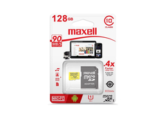 MEMORIA MICROSD MAXELL 128GB CON ADAPTADOR CLASE 10