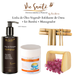 Kit de Massagem- Óleo de Massagem + Massageador + Kit de Bambú