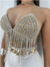 Cropped strass luxo prata com dourado - loja online