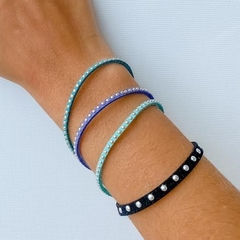 Pulseira Amaea Azul bic com Tachinhas folheada a ouro - comprar online