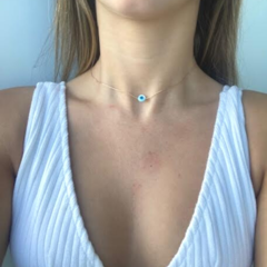 Choker Amaea Olho Grego 8mm de Madrepérola Folheado a Ouro 18k