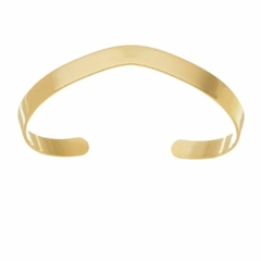 Bracelete Amaea Formato V Largo Folheado a Ouro 18k