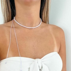 Choker Amaea de Cristal Facetado Lilás em Macramê de 4mm