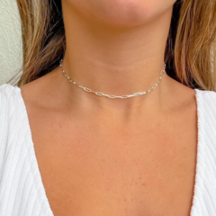 Choker Amaea Elo Cartier 5mm Folheado a Prata