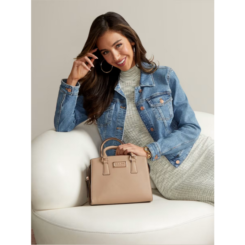 Bolsa Guess Florizel Satchel Bege Medium