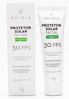 Protetor Solar Facial Pelo Mista/Seca Herbia 50g