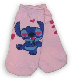 Soquete Adulto Stitch fdo rosa