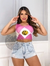 Cropped power rangers rosa