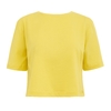 T-SHIRT GOLA CARECA CROPPED EM ALGODÃO EGIPCIO - AMARELO ILLUMINATING