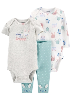 Kit Body Coelhinho 3 PÇS - CARTERS´S