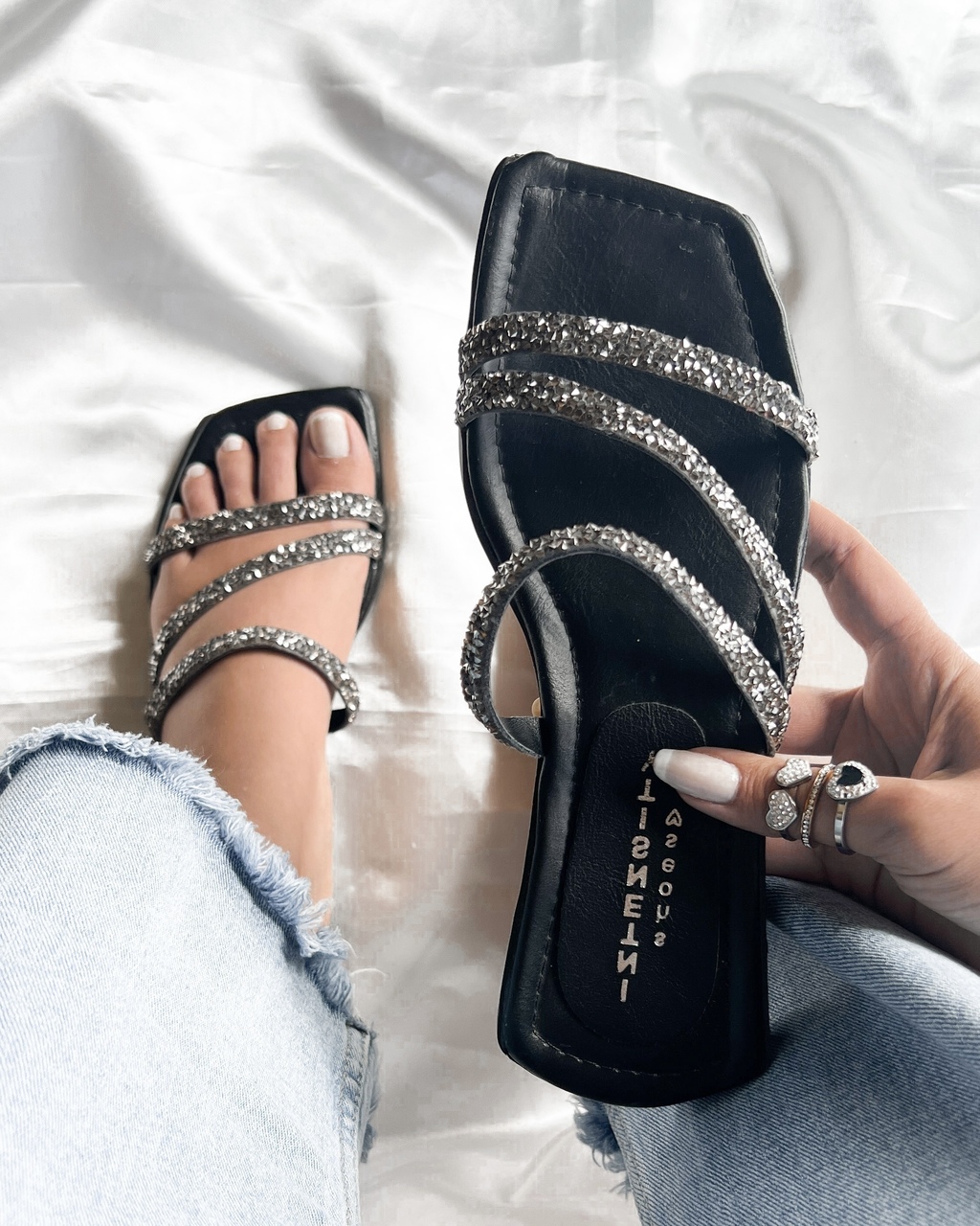 Sandalias 2025 mujer pedreria