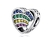 Berloque de coração cravejado com zircônias coloridas Prata 925