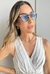 Óculos de sol na cor Casco de tartaruga e lente azul - comprar online