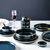 Imagem do Louças Jantar Cerâmica Azul com Dourado | Peças Unitárias