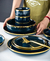 Conjunto Louças Jantar | Cerâmica | Azul com Dourado - comprar online